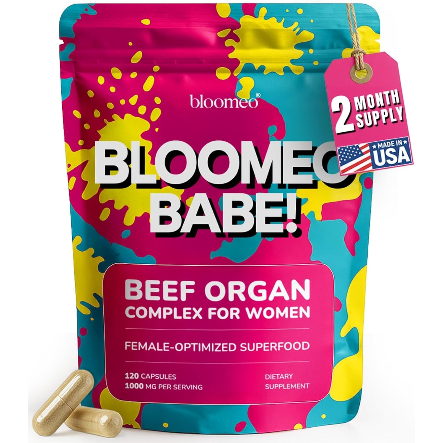 Beef Organ Supplement for Women – Grass Fed Liver, Uterus, Ovary, Heart, Kidney – 30+ Nutrients to Support Hormone Balance, Cycle Health, Energy, Immunity, Skin & Hair – Usa-Made & 3Rd Party Tested