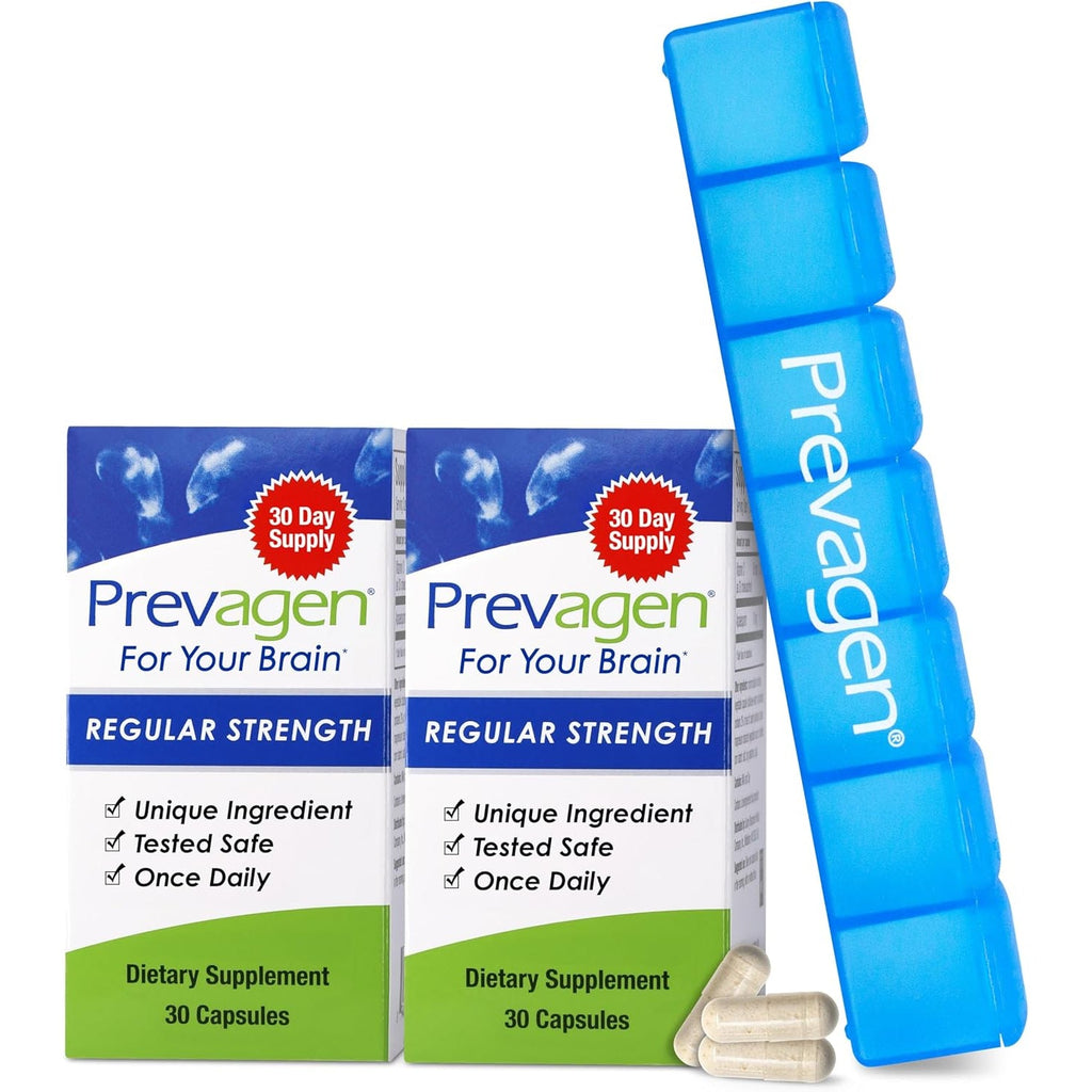 Prevagen Regular Strength - 30 Capsules |2 Pack | Formulated for Your Brain | 10Mg of Apoaequorin plus Vitamin D3 with 7-Day Pill Minder