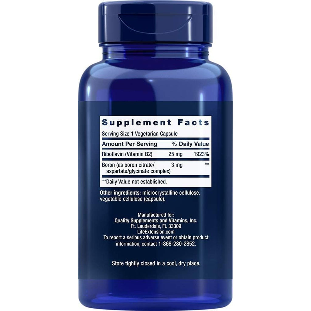 Life Extension Boron 3Mg 180 Veg Caps - Triple Boron Complex with Boron Citrate, Glycinate, Aspartate - 3 Mg Capsules - Enhanced with Vitamin B2