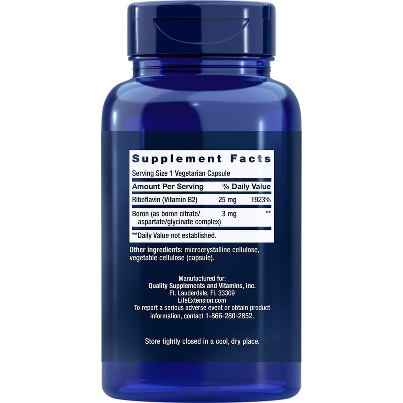 Life Extension Boron 3Mg 180 Veg Caps - Triple Boron Complex with Boron Citrate, Glycinate, Aspartate - 3 Mg Capsules - Enhanced with Vitamin B2