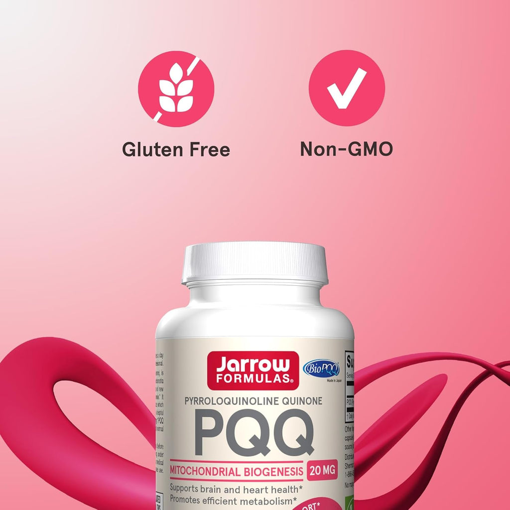 Jarrow Formulas® PQQ 20 Mg, Dietary Supplement, Heart, Brain, and Metabolism Support, 60 Veggie Capsules, 60 Day Supply