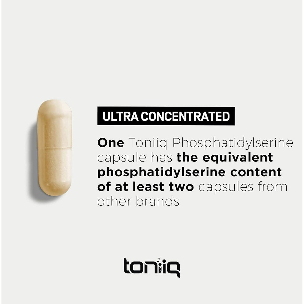 Toniiq Phosphatidylserine - 400Mg Formula - World’S First 50% Purity - Highest Purity in the US - Soy Free Phosphatidylserine Supplement - 90 Veggie Capsules