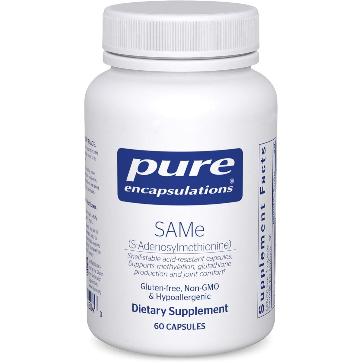 Pure Encapsulations Same S-Adenosylmethionine 180'S - Supports Joint Health & Glutathione Production* - Gluten Free & Non-Gmo - 60 Capsules