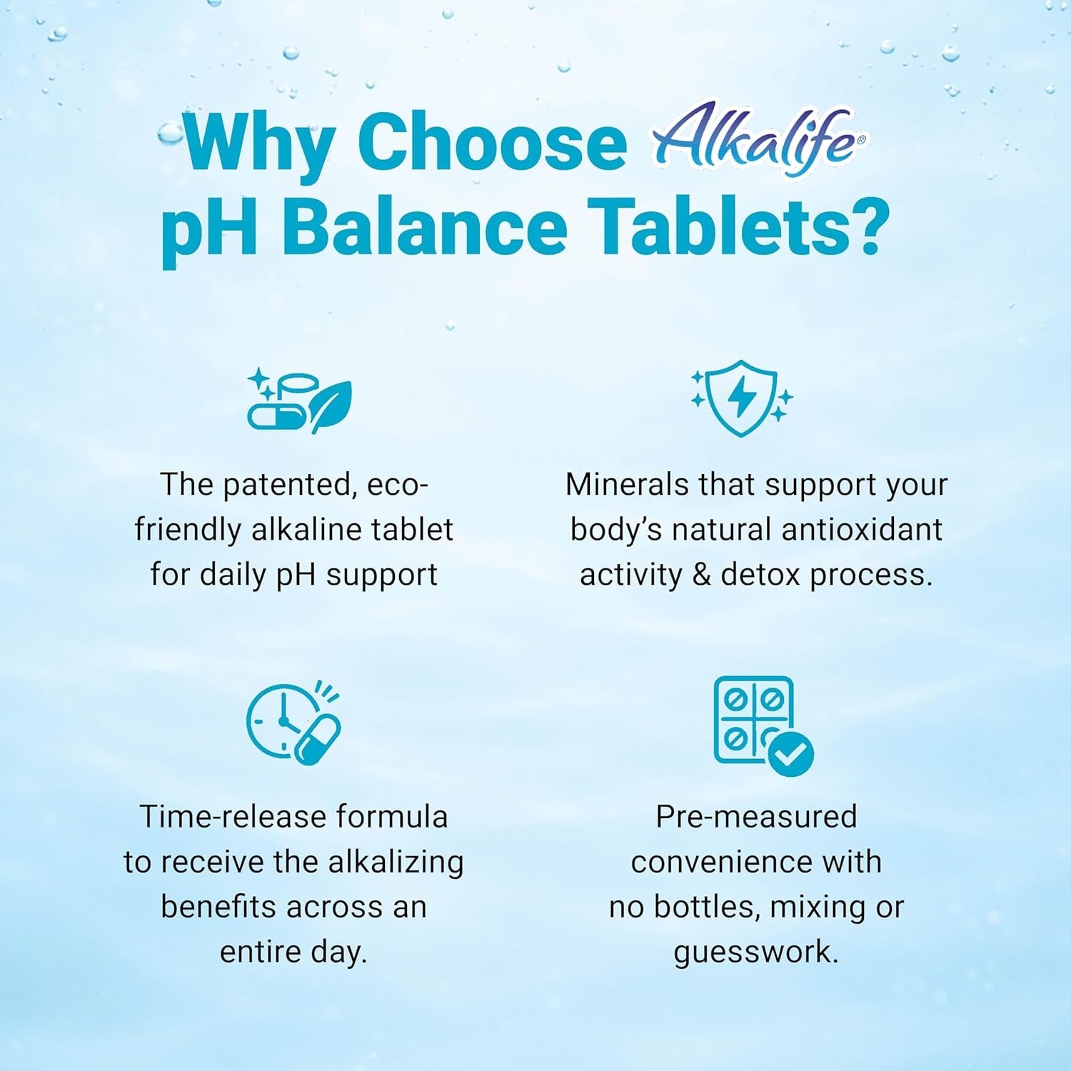 Alkalife Ph Balance Tablets, 1 Pack, Alkaline Mineral Support without the Bottles, Enteric-Coated for Maximum Absorption, Potassium & Sodium Bicarbonate, Immune Support, 90 Tablets (1 Month Supply)