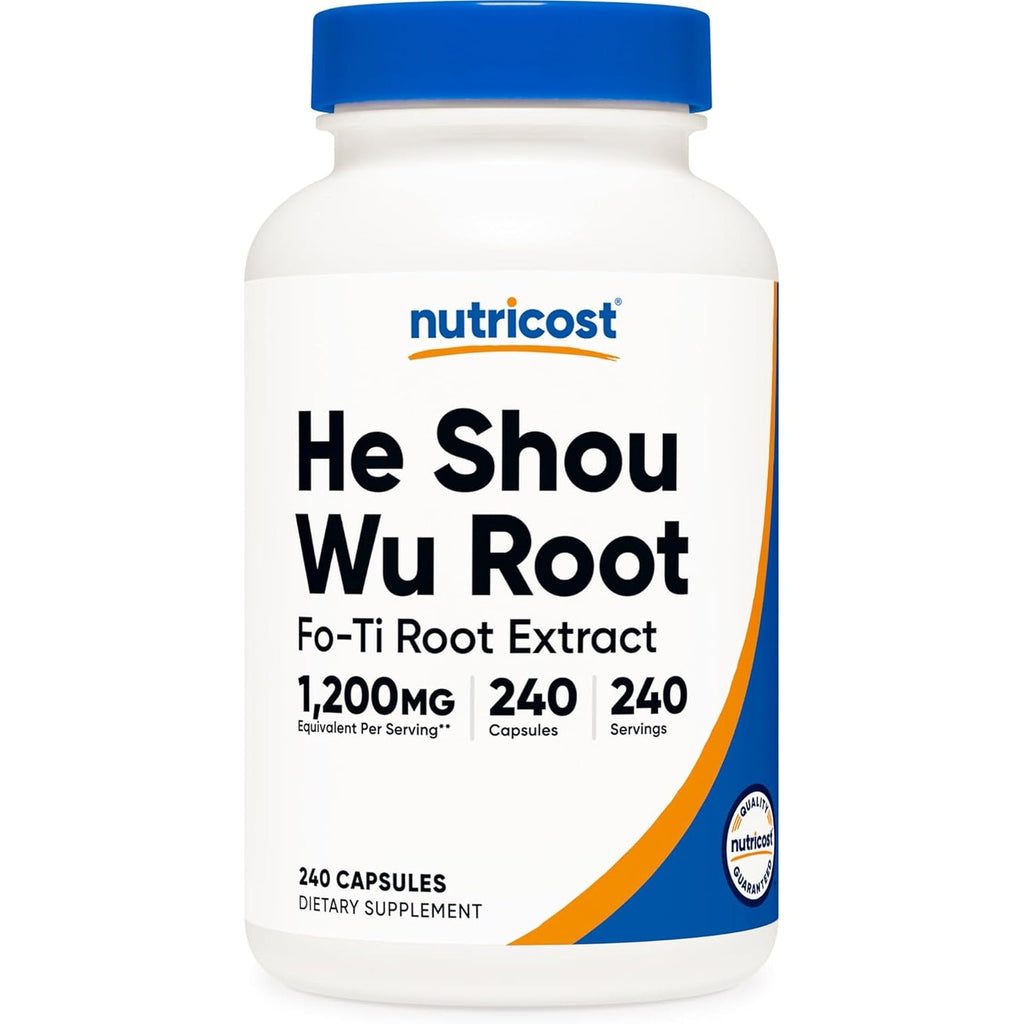 Nutricost He Shou Wu Root Supplement 240 Capsules for 240 Servings per Bottle - Fo-Ti Root Extract, Vegan, Gmo-Free, Gluten-Free