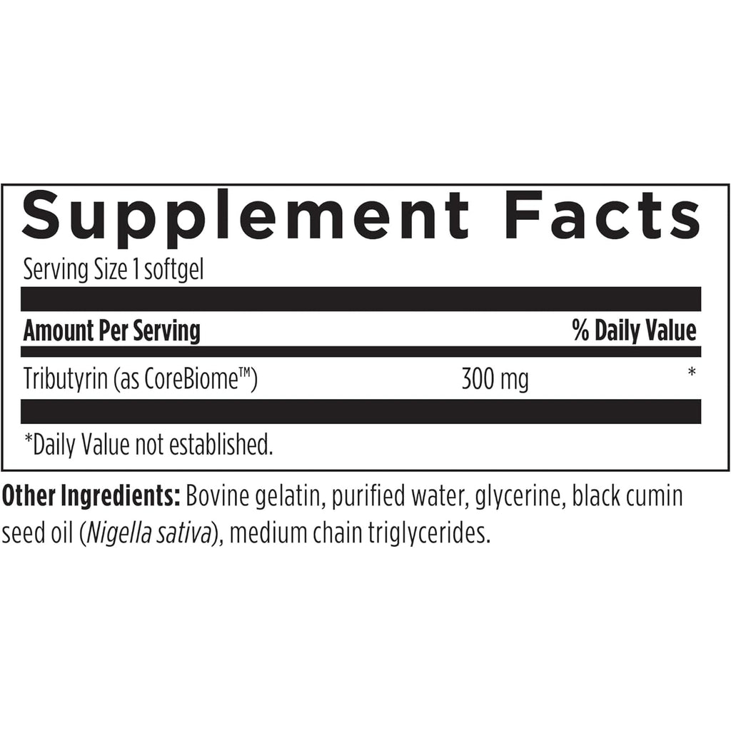 Designs for Health Tri-Butyrin Supreme - 3-In-1 Butyric Acid (Butyrate) Postbiotics for Gut Health & Gut Permeability Support - Tributyrin Supplement with Odor-Minimizing Innovation (60 Softgels)