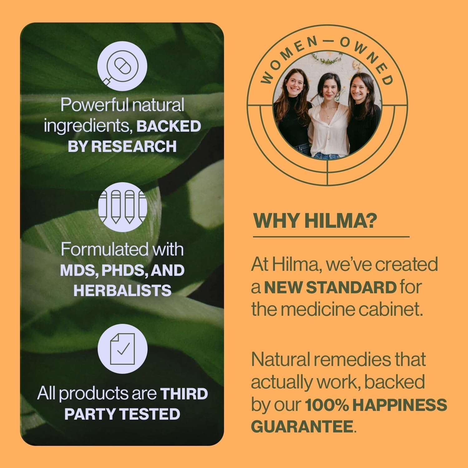 Hilma Sleep Aid Formulated with Magnesium & L-Theanine, Natural Sleep Aids for Adults to Help You Fall Asleep and Stay Asleep Melatonin-Free, Non-Drowsy Next Day Formula, 50 Vegan Capsules