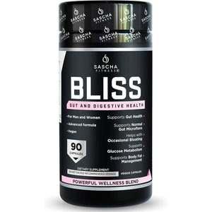 SASCHA Fitness®️Gut and Digestive Health Support Pills | Prebiotics, Probiotics & Enzyme Blend |Berberine Hci,Gluco Vantage®|Helps with Bloating,Fat Loss, Cravings,Glucose Metabolism,30 Day Supply