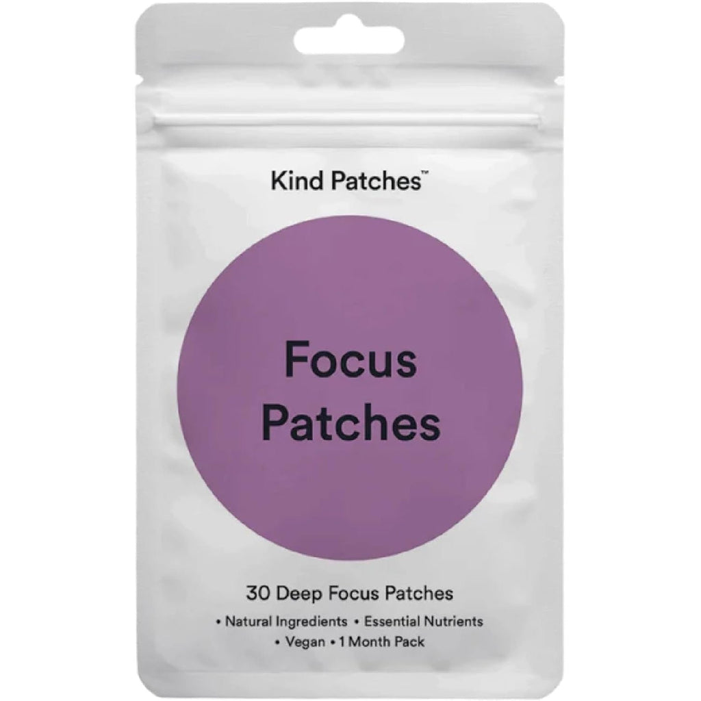 Kind Patches Focus Patches - Mental Clarity and Cognitive Performance - Enhance Productivity with Omega 3, Lion'S Mane, L-Theanine, Ginseng - 30 Count