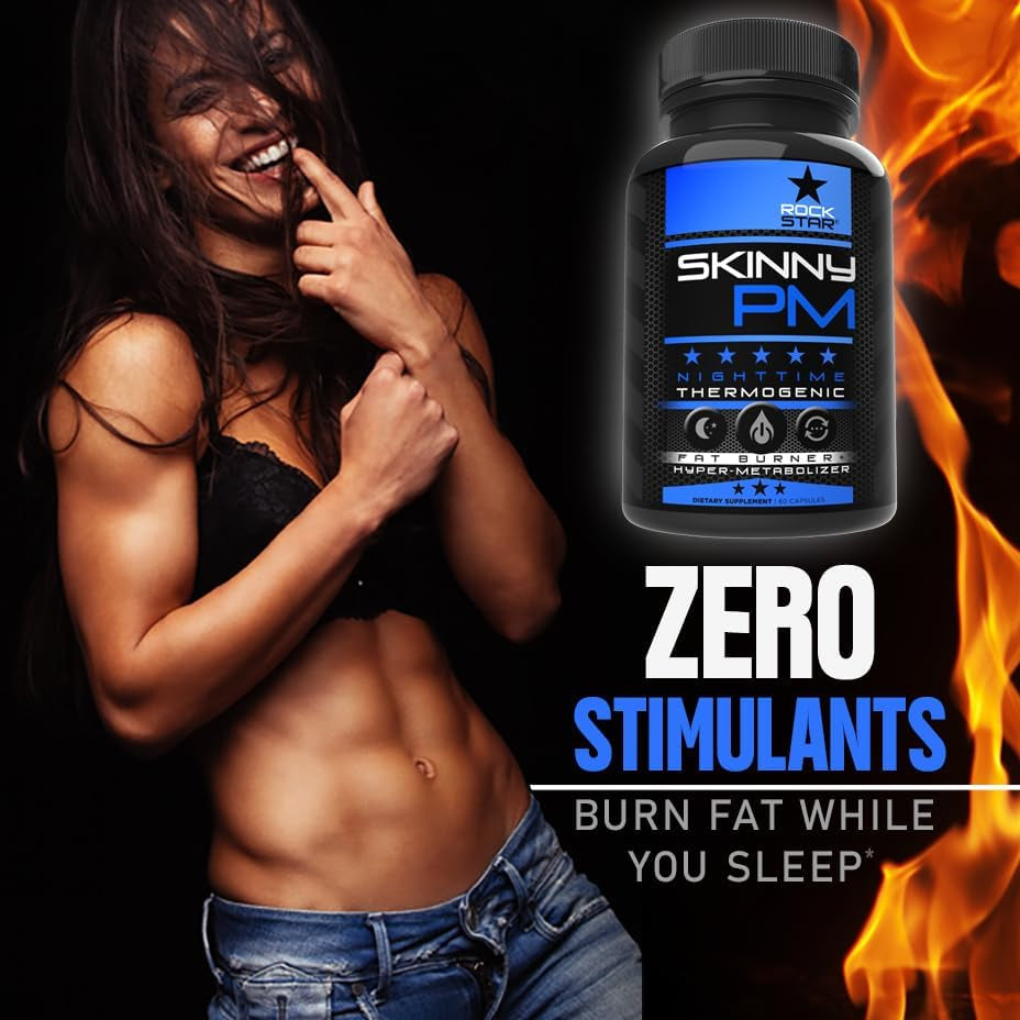 Rockstar Skinny PM - Nighttime Fat Burner Weight Loss Pills - Thermogenic Diet Pills 60Ct
