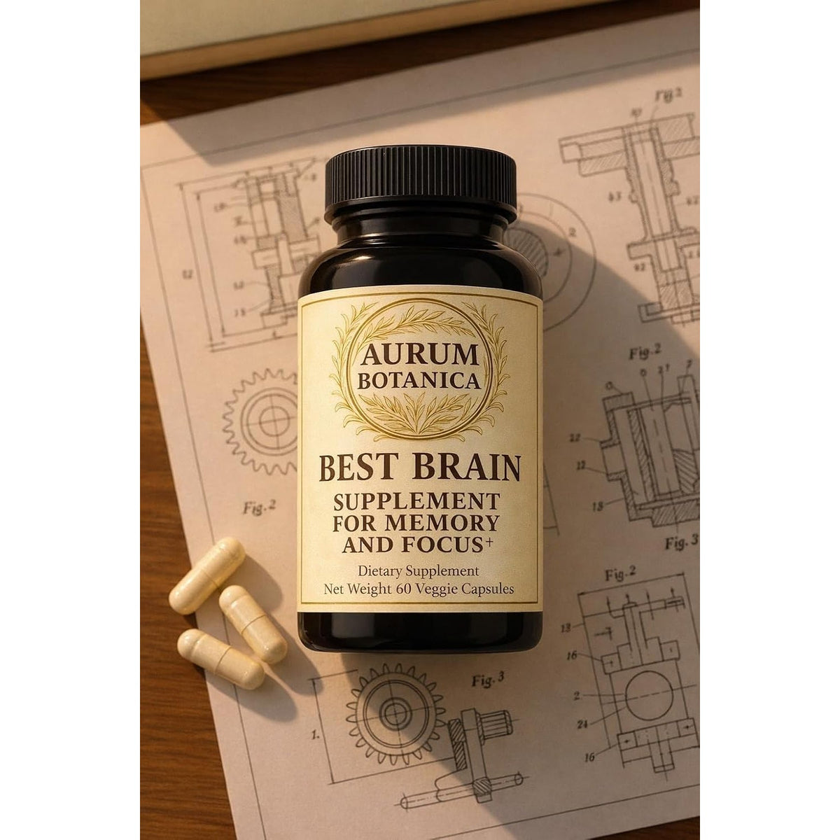 Best Brain Supplement for Memory and Focus - L-Theanine, Lion'S Main, Vitamin B6, B12, D3, Folate, L-Tyrosine, Bacopa Monnieri, Alpha GPC, Theacrine, 30Mg of Natural Caffeine (60 Count)