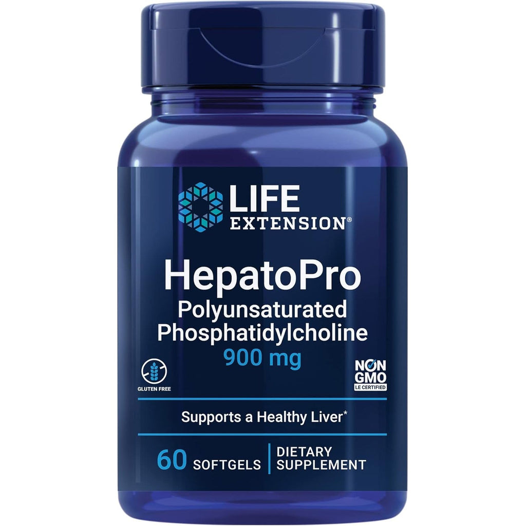 Life Extension Hepatopro, Polyunsaturated Phosphatidylcholine, 900 Mg, Supports a Healthy Liver and Detoxification, Protects against Oxidative Stress, Gluten-Free, Non-Gmo, 60 Softgels