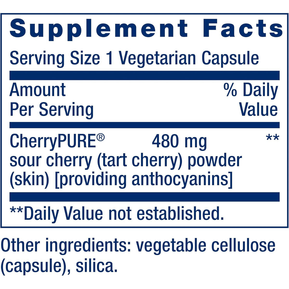 Life Extension Tart Cherry with Cherrypure®, Anthocyanins, Oxidative Stress, Muscle Recovery, Exercise Support, Muscle Comfort, Vegetarian, Gluten-Free, Non-Gmo, 60 Capsules