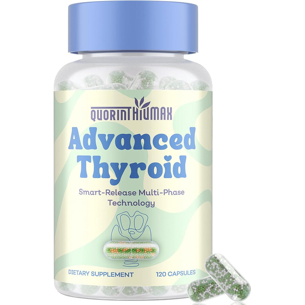 Thyroid Support Supplement for Women 120 Capsules - Smart-Release Micro-Beads with Thyrosynth™ & Gutthyro™ - Advanced Thyroid Complex, Ashwagandha, Marine Collagen & 20B CFU Probiotics - 1 Bottle