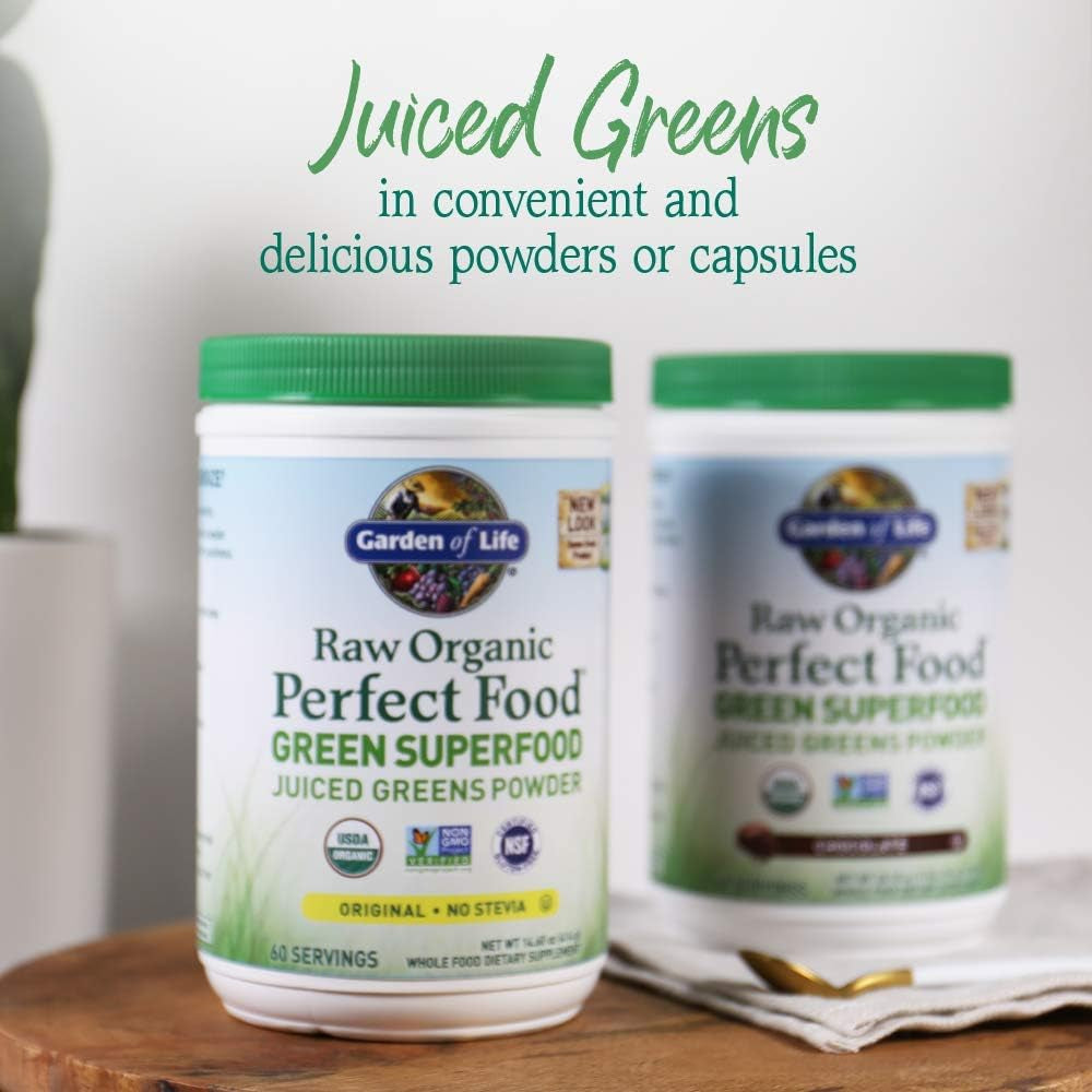 Garden of Life Super Greens Powder Smoothie & Mix, Probiotics & Digestive Enzymes for Digestive Health, Organic Superfoods Nutrition Fruit and Vegetables for Women & Men Energy, Original, 60 Servings