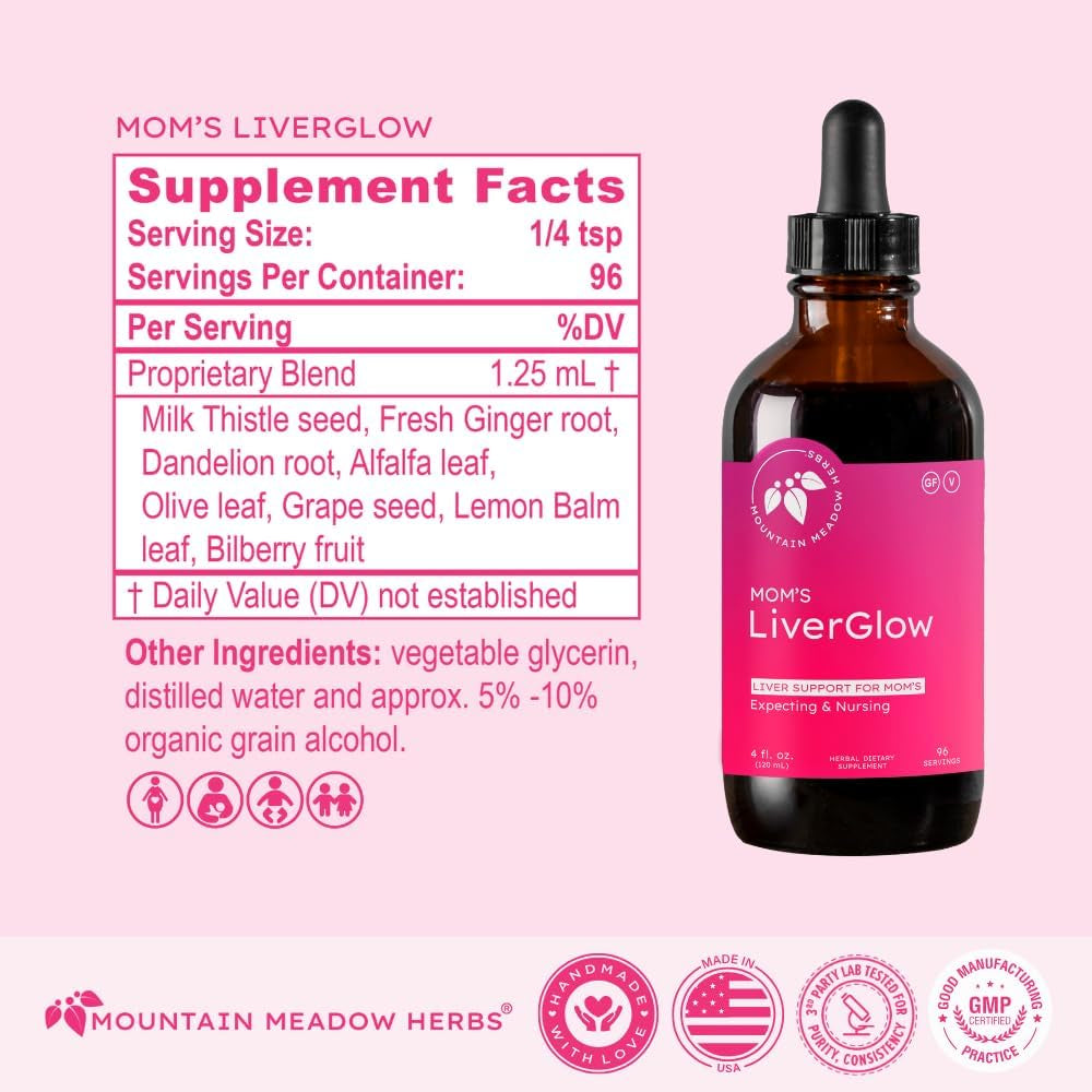 Mountain Meadow Herbs Mom'S Liver Glow, Advanced Detoxifier and Regenerator to Support Liver Health and Function - 4 Oz - for a Happy Liver
