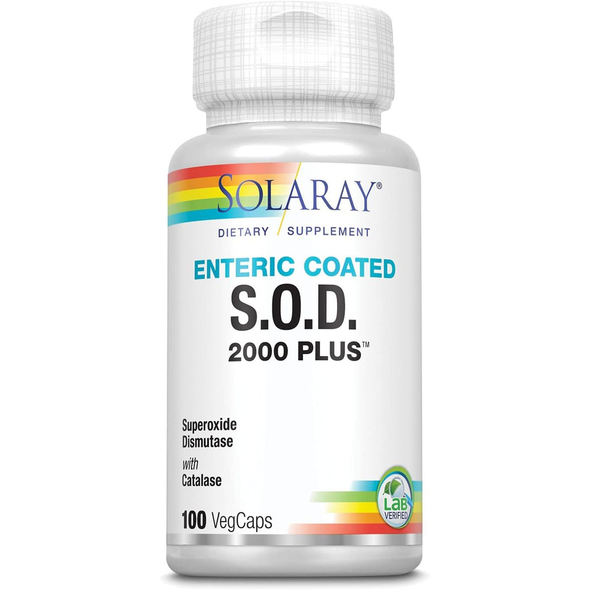 SOLARAY S.O.D. 2000 plus - Superoxide Dismutase (SOD) and Catalase Antioxidant Supplement, Wellness Support - W/Green Tea Extract, Calcium, Rosemary, Grape Seed Extract, 60-Day Guarantee, 100 Servings