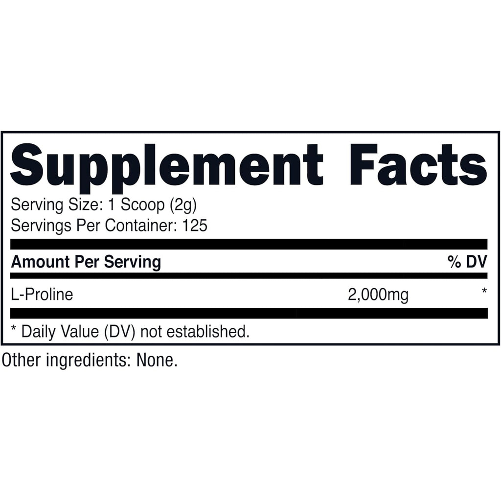 Nutricost L-Proline Powder 250 Grams - 2,000Mg per Serving, Non-Gmo