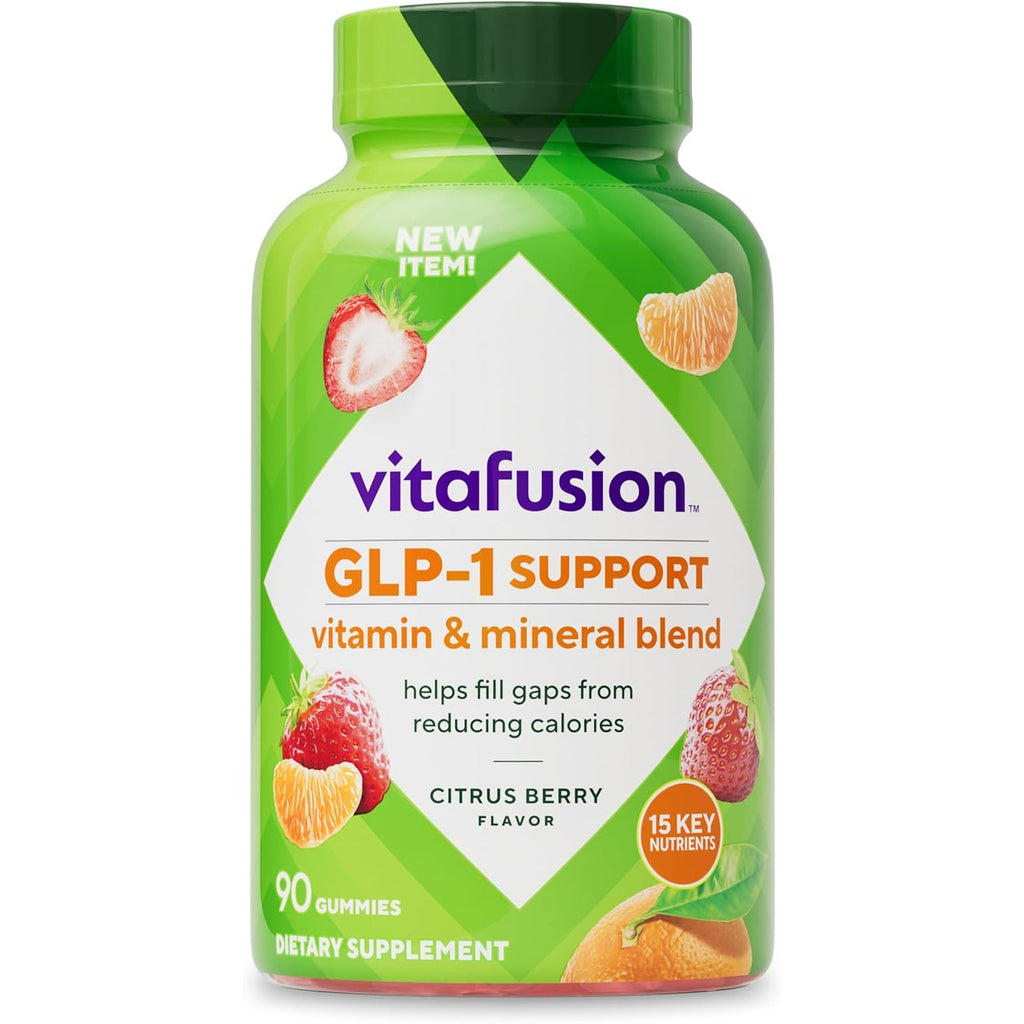 Vitafusion GLP-1 Support Multivitamin, Vitamin and Mineral Blend, 15 Essential Nutrients, Citrus Berry Flavor, 90 Count, 45 Day Supply