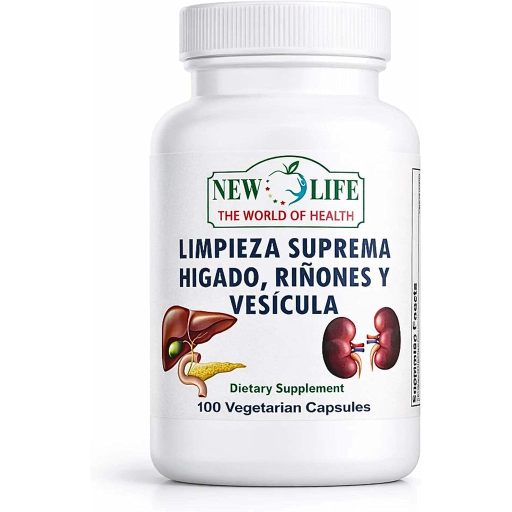 New Life Limpieza Suprema Hígado Riñones Y Vesicula, Healthy Liver Supplement, Dandelion Root, Milk Thistle Extract, 100 Capsules