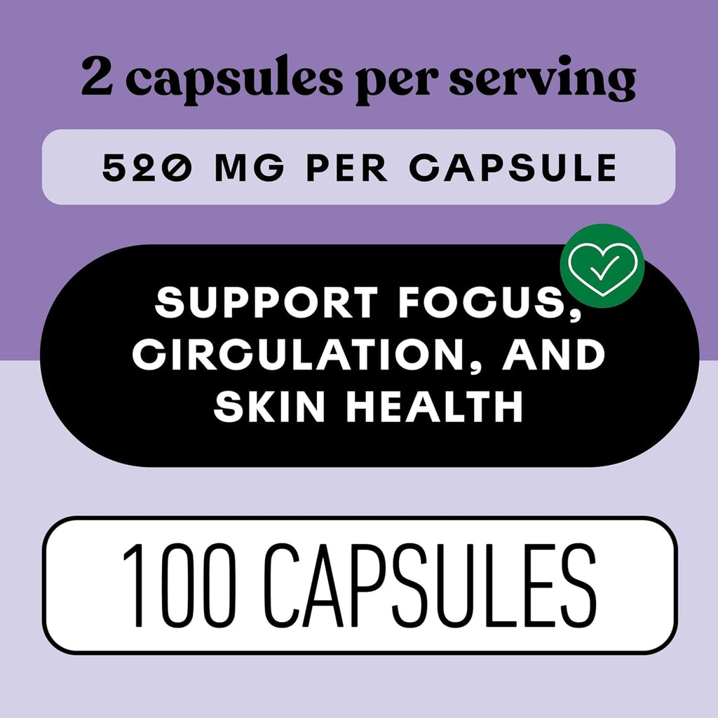 Organic Grape Seed Capsules – 520Mg, 100 Count – Polyphenols & OPC Antioxidants