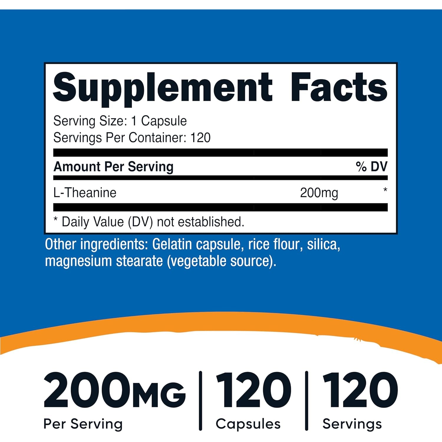 Nutricost L-Theanine 200Mg, 120 Capsules, Double Strength - Non-Gmo, Gluten Free
