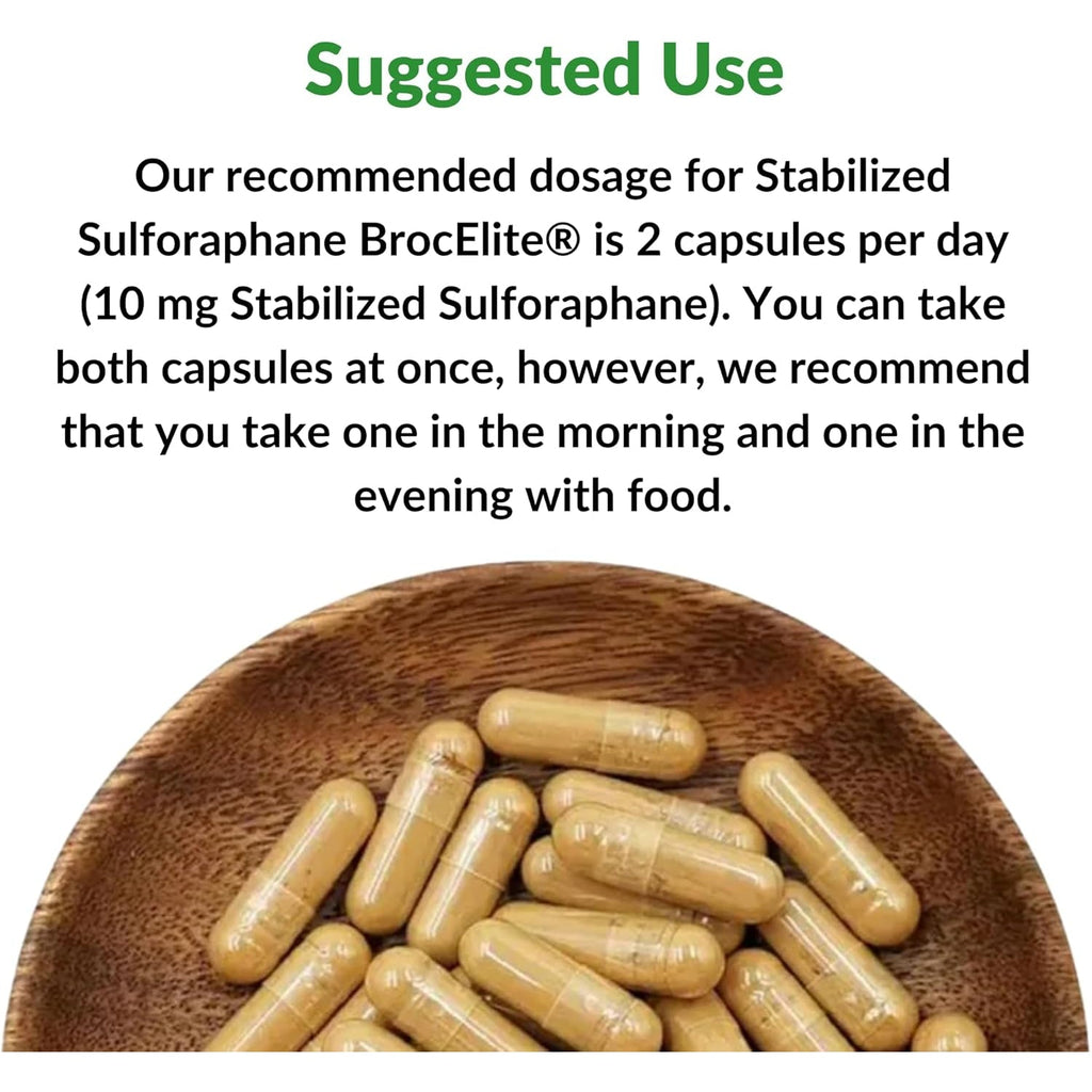 Brocelite Mara Labs plus | Stabilized Broccoli Sulforaphane Supplement | Glyphosate Residue Free Certified – Third-Party Tested | 60 Vegan Capsules