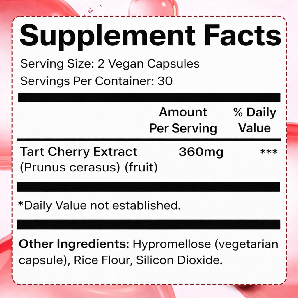 Good Grove Tart Cherry Extract, Tart Cherry, Supports Joint Comfort | Daily Wellness, Vegan Non-Gmo, 60 Capsules