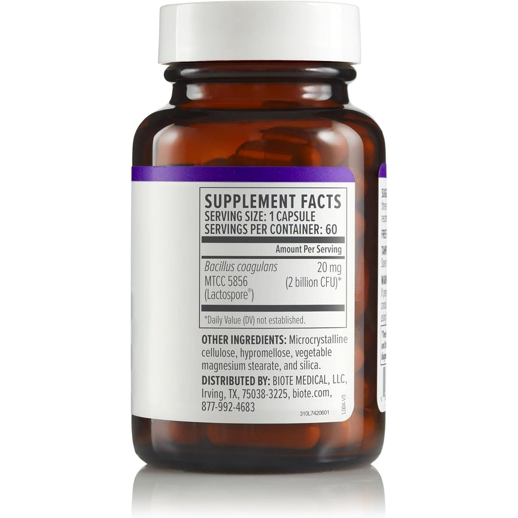 Biote Nutraceuticals - Bacillus COAGULANS - Gut + Digestive (60 Capsules)