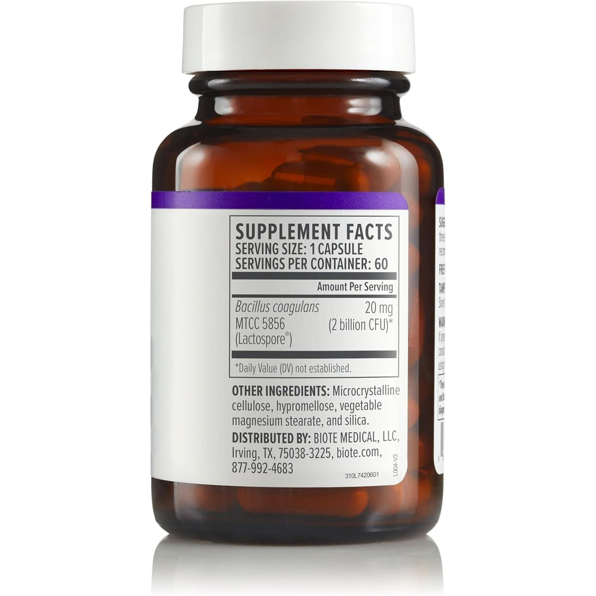 Biote Nutraceuticals - Bacillus COAGULANS - Gut + Digestive (60 Capsules)