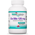 Nutricology Ox Bile 125 Mg - Supports Fat Digestion - Delivers 125 Mg Concentrated Bile Salts per Serving - Hypoallergenic & Vegetarian - 180 Servings - 180 Capsules