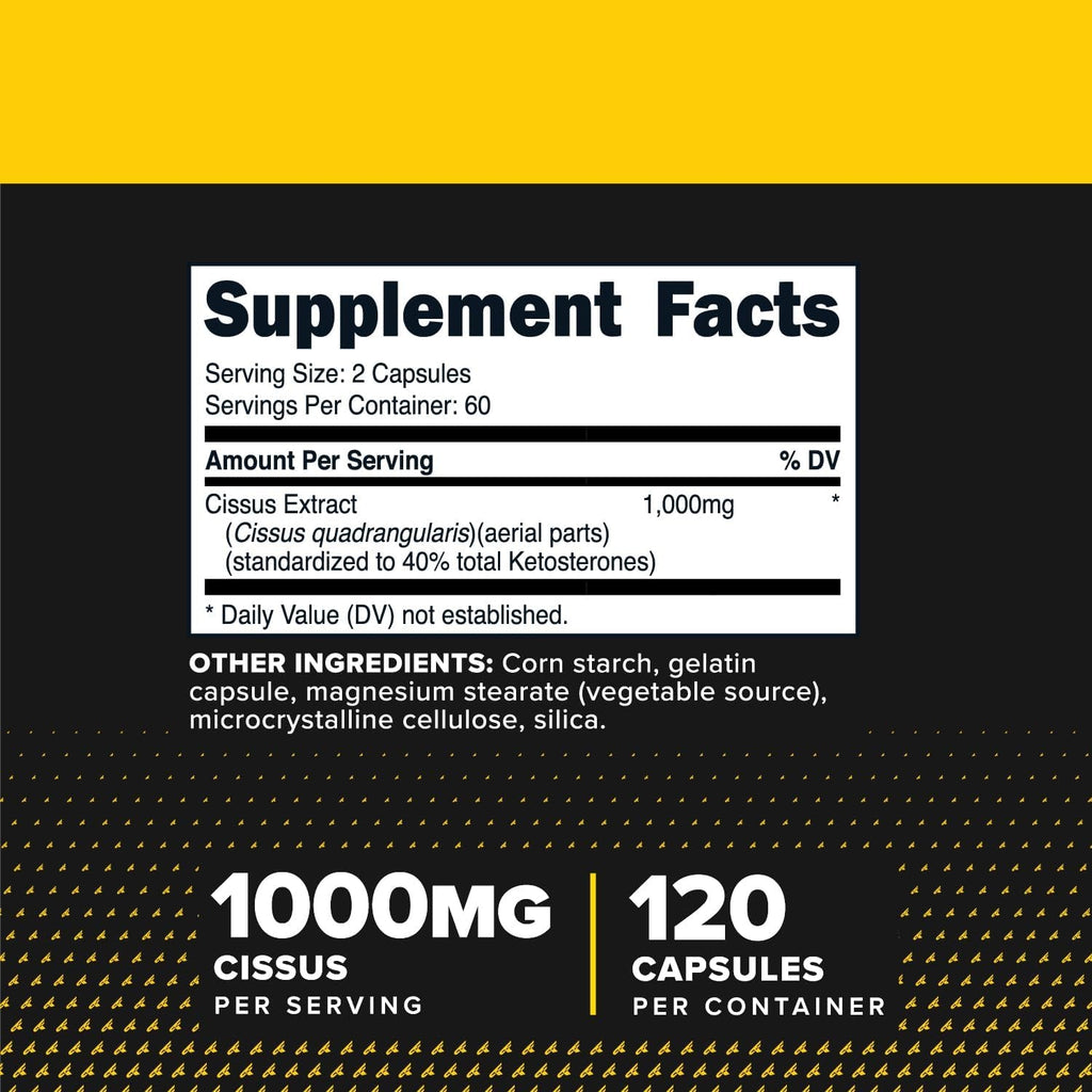 Primaforce Cissus Quadrangularis Extract, 120 Capsules, 1000Mg per Serving - Gluten Free, Non-Gmo