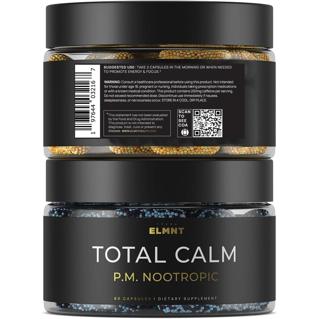AMPM Nootropic Total Focus + Calm 9X Strength W. Caffeine, L-Theanine, Alpha GPC, L-Tyrosine, Ashwagandha - X-Release Energy Pills Nootropics Brain Support Supplements for Memory and Focus Supplement