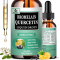 Quercetin Liquid Drops, Quercetin with Bromelain Elderberry Nettle Leaf Vitamin C Liquid Supplements, High Absorption Quercetin Liquid Drops for Women Men, Healthy Immune Antioxidant Support, Non-Gmo