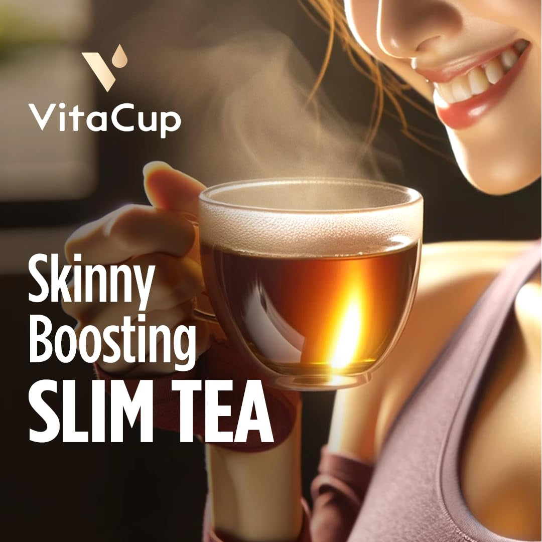 Vitacup Slim Instant Tea Packets for Diet Support, Oolong Tea W/B Vitamins, Garcinia, Inulin & Acai, On-The-Go Instant Sticks, 24 Ct