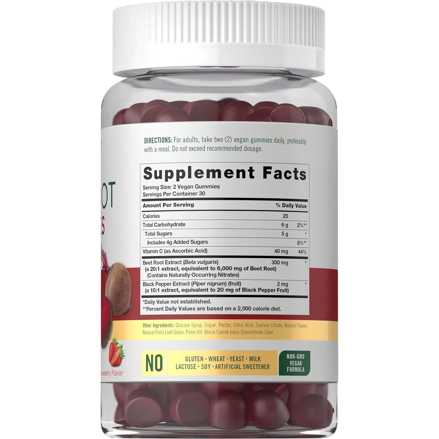 Carlyle Beet Root Gummies | 60 Count | Extract Supplement with Black Pepper and Vitamin C | for Men & Women | Beta Vulgaris | Strawberry Flavor | Vegan, Non-Gmo, and Gluten Free