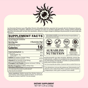 Premium Feminine Balance Gummies for Women - Hawaiian Pineapple Gummies for Women PH Balance Wellness, Immune Support, Vegan Daily Supplement for Odor and Flora Health , 60 Counts - 30 Servings