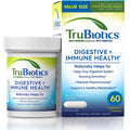 Trubiotics Probiotics for Digestive & Immune Health, Supports Regularity & Helps Relieve Abdominal Discomfort, Gas & Bloating, 2 Clinically Studied Probiotic Strains, plus Prebiotics, 60 Capsules