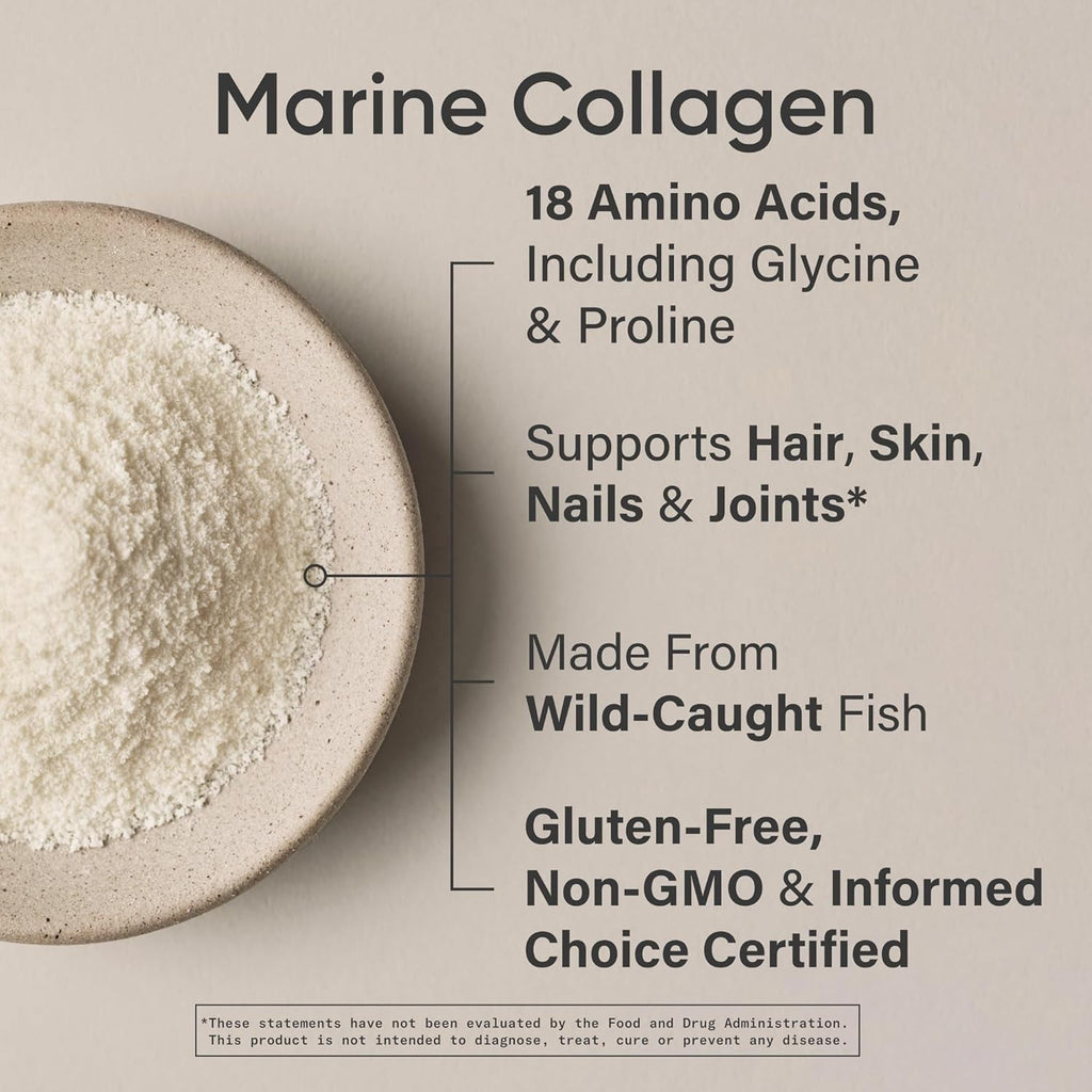 Sports Research Marine Collagen Peptides Powder - Sourced from Wild-Caught Fish, Pescatarian Friendly, Keto Certified & Non-Gmo Tested - Easy to Mix in Water or Juice! (34 Servings)