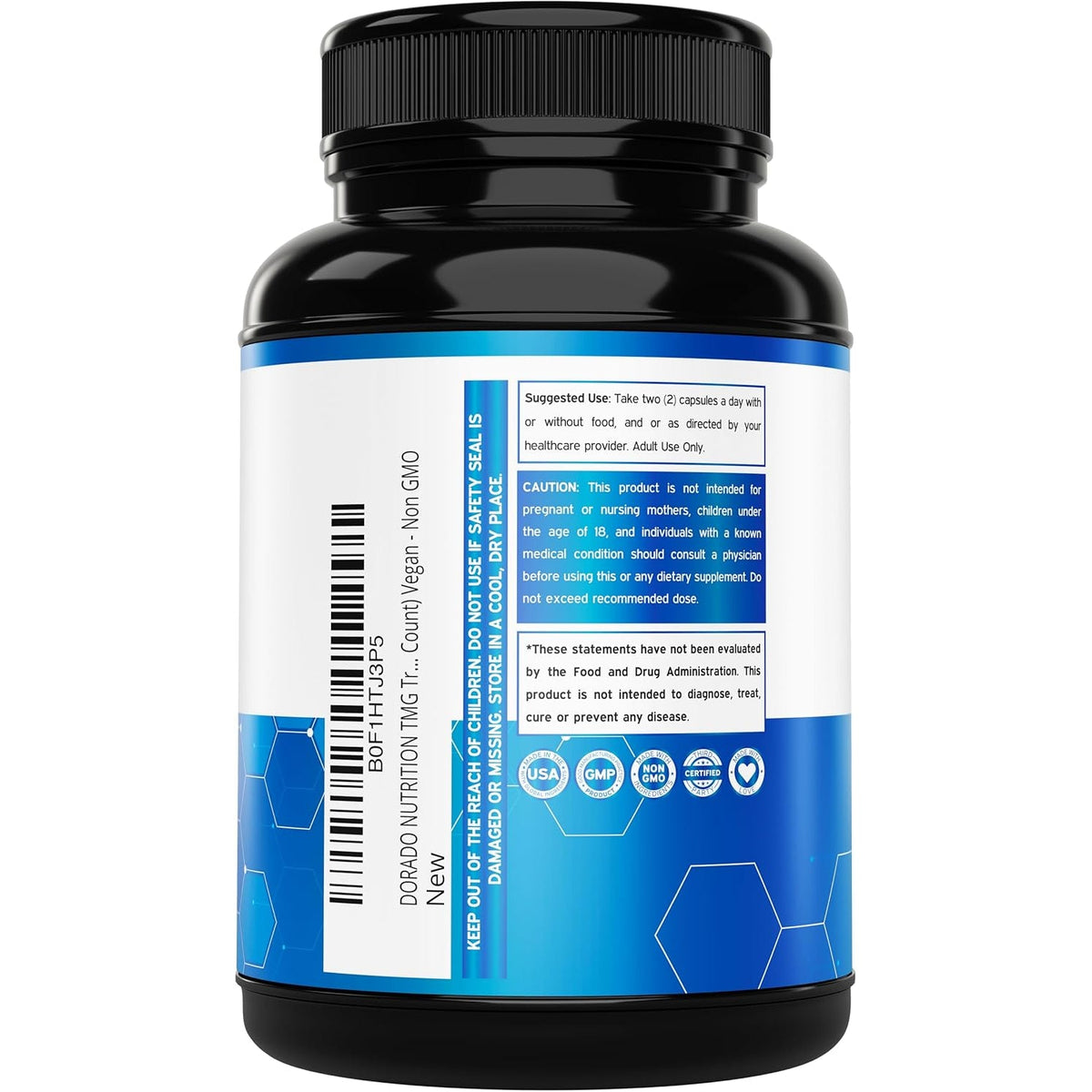 TMG Trimethylglycine Supplement 1,000Mg per Serving (3 Month Supply) - TMG Supplements for Homocysteine Control - as Betaine Anhydrous - Vegan, Third Party Tested & Non GMO - USA Made - (180 Capsules)