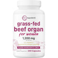 Micro Ingredients Grass‑Fed Beef Organ Supplement for Women – Bovine Beef Liver, Kidney, Heart & Uterus Tissue – 1,200 Mg Organ Blend plus Vitamin C, Colostrum & Collagen – 240 Capsules, No Fillers