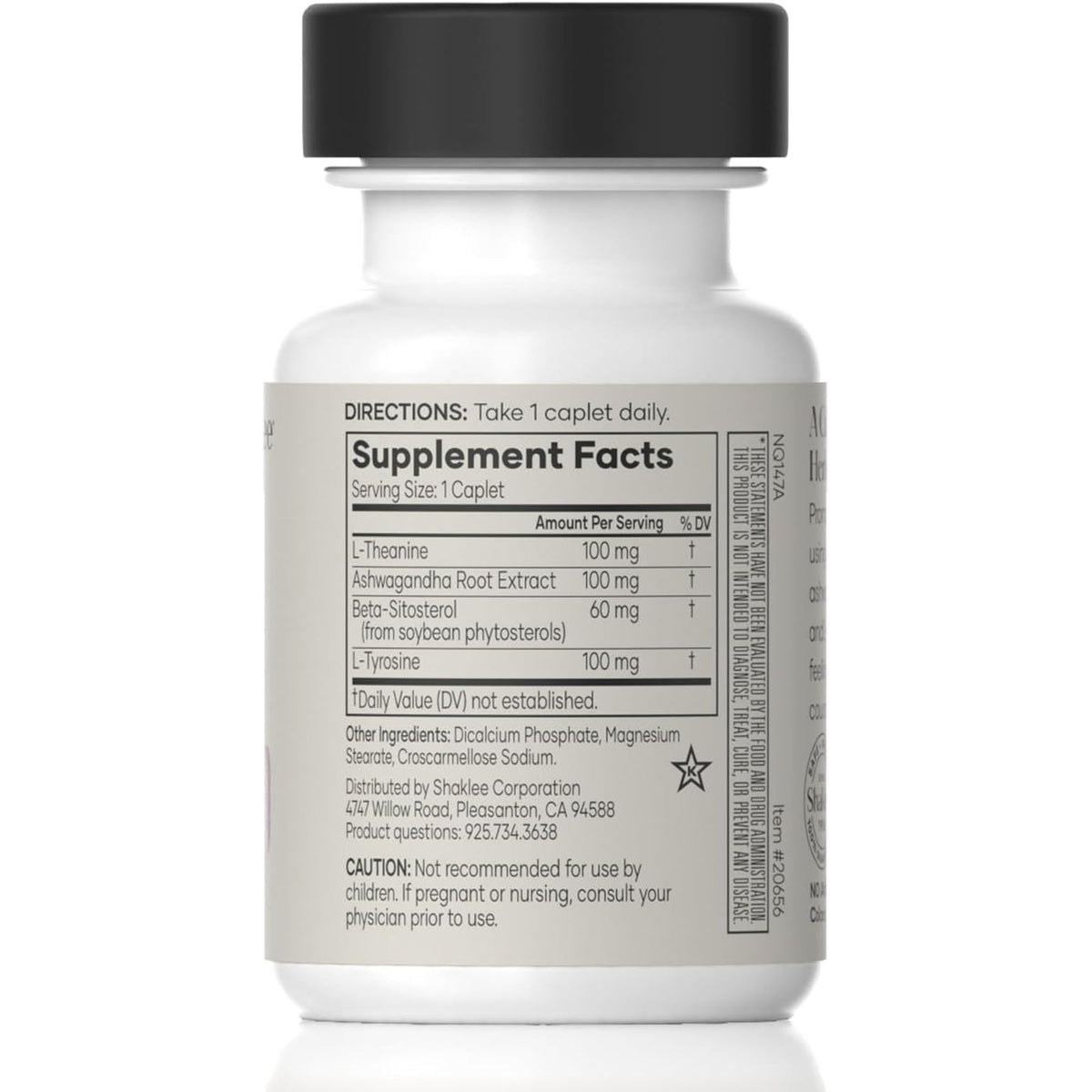 Shaklee - Stress Relief Complex - Calming Blend of L-Theanine, Ashwagandha, Beta-Sitosterol, and L-Tyrosine - Promotes Relaxation without Drowsiness - 1 Caplet Daily - Adults Supplement - 30 Caplets