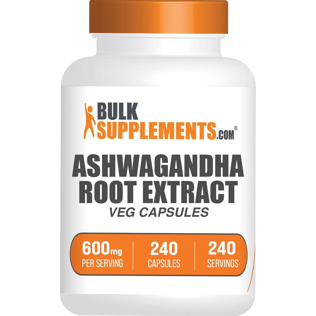 Bulksupplements.Com Ashwagandha Extract Capsules - Ashwagandha Extract, Herbal Supplement - Vegan & Gluten Free, 1 Capsule per Serving, 240 Count (Pack of 1)
