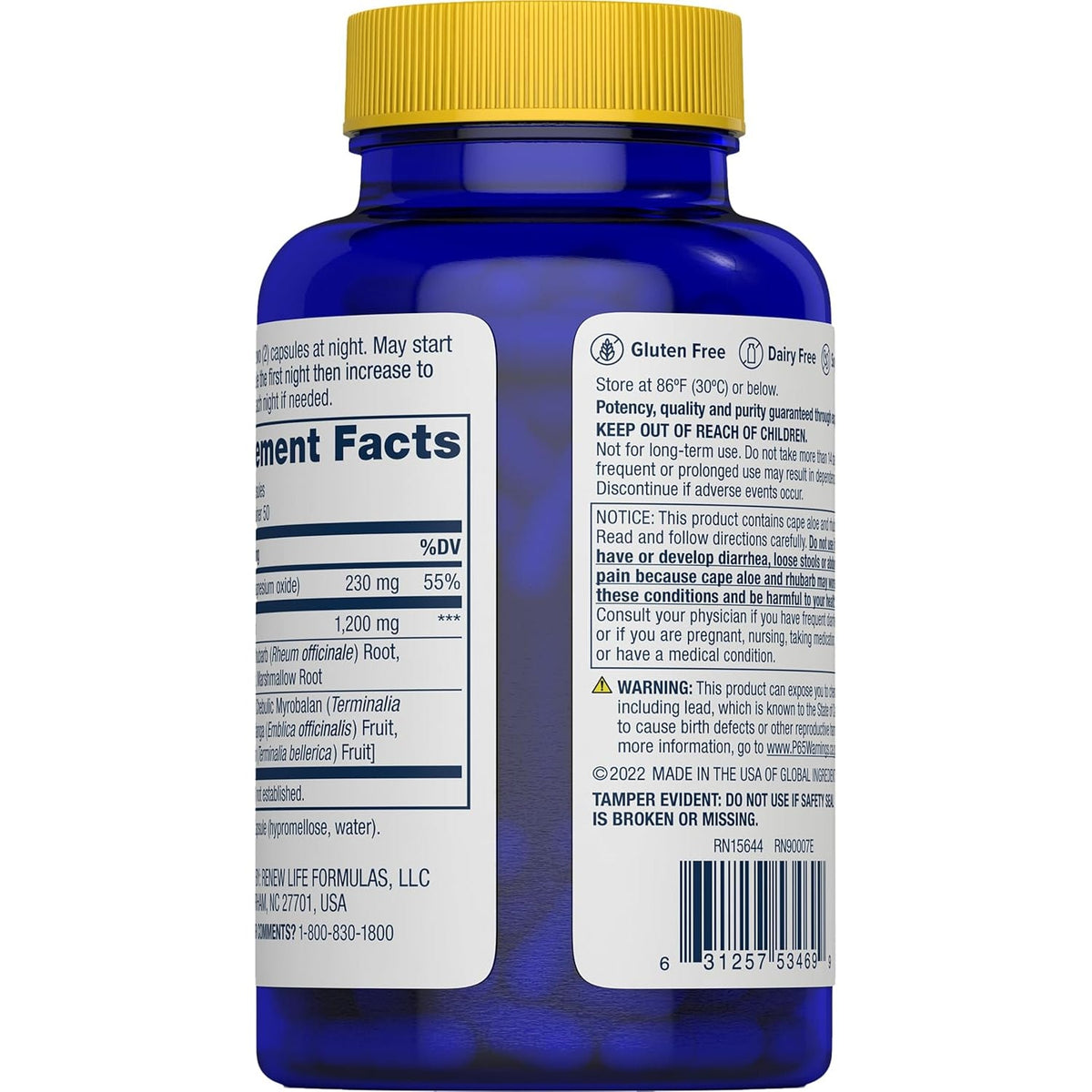Renew Life Detox Cleanse More, Reduces Bloating and Restores Regularity, Overnight Constipation Relief, Soy, Dairy and Gluten-Free, 100 Capsules