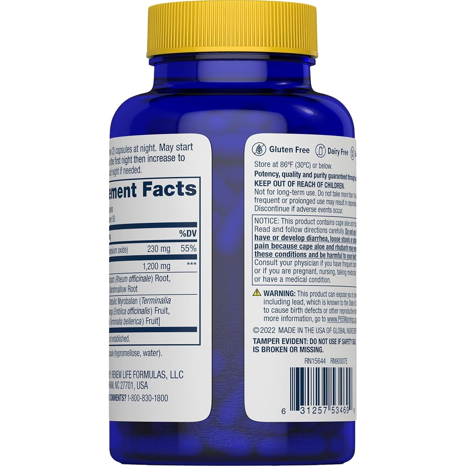 Renew Life Detox Cleanse More, Reduces Bloating and Restores Regularity, Overnight Constipation Relief, Soy, Dairy and Gluten-Free, 100 Capsules