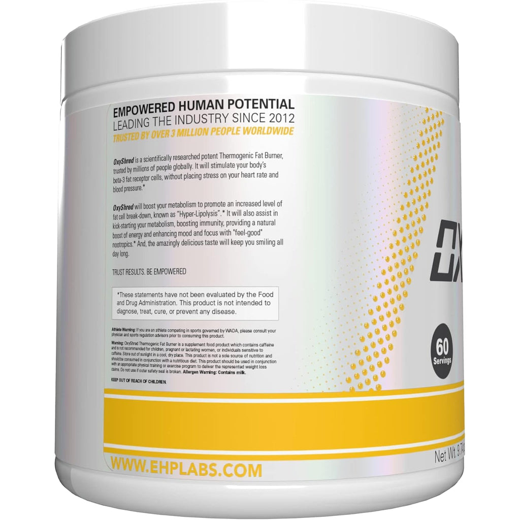 EHP Labs Oxyshred Pre Workout Powder - Preworkout Powder with L Glutamine & Acetyl L Carnitine, Energy Boost Drink - Mango, 60 Servings