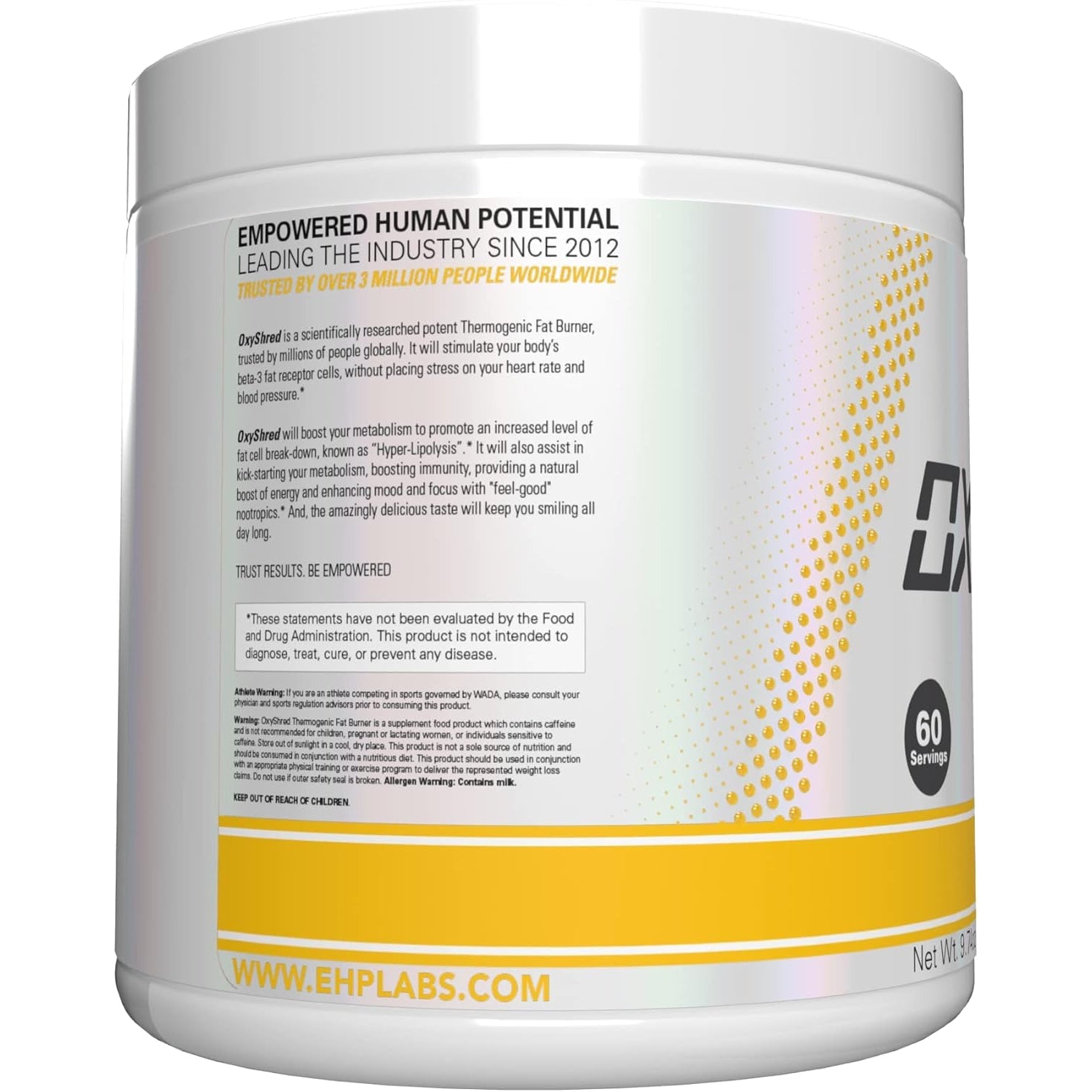 EHP Labs Oxyshred Pre Workout Powder - Preworkout Powder with L Glutamine & Acetyl L Carnitine, Energy Boost Drink - Mango, 60 Servings