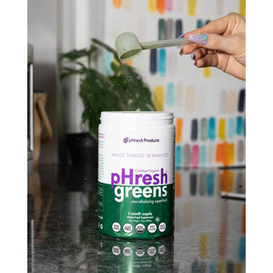 Phresh - Greens Raw Alkalizing Superfood Greens Powder - 2 Month Supply - Vegan, Kosher, Gluten Free - Natural Enzymes, Nutrients - Approved for Intermittent Fasting - 10 Oz