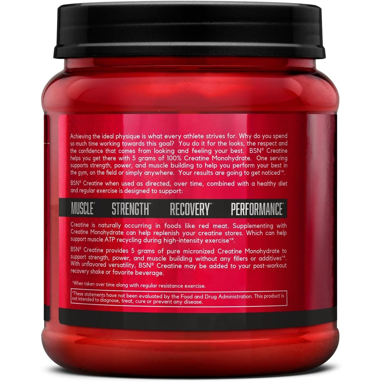 BSN Micronized Creatine Monohydrate Powder, Unflavored Creatine Powder, Micronized, Supports Muscle Building, Supports Muscle Strength, Gym Supplement, 5G per Serving, 5000Mg per Servings, 60 Servings