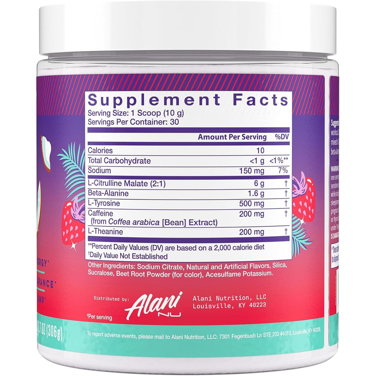 Alani Nu Pre Workout Powder Hawaiian Shaved ICE, Amino Energy Boost, Endurance Supplement, Sugar Free, 200Mg Caffeine, L-Theanine, Beta-Alanine, L-Citrulline, 30 Servings